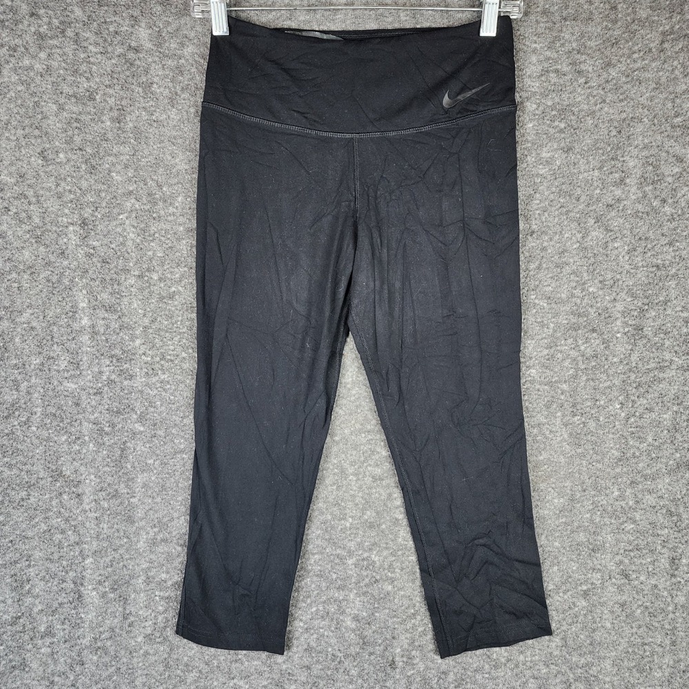 Nike‎ Dri-FIT Capri Leggings Womens Small Black Activewear 582791-010